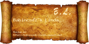 Babincsák Linda névjegykártya